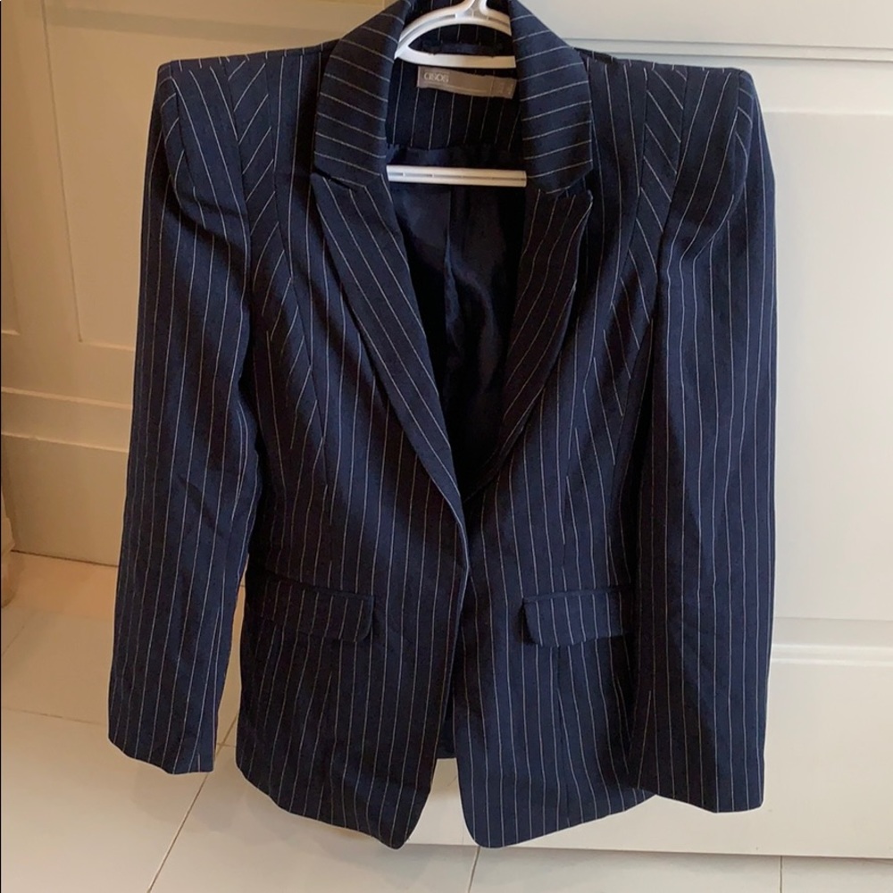 Asos dramatic shoulder pinstripe blazer